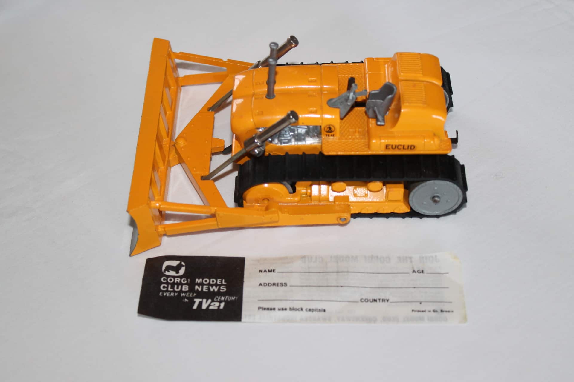 Corgi Toys 1107 Euclid TC-12 Tractor & Dozer Blade - Diecast