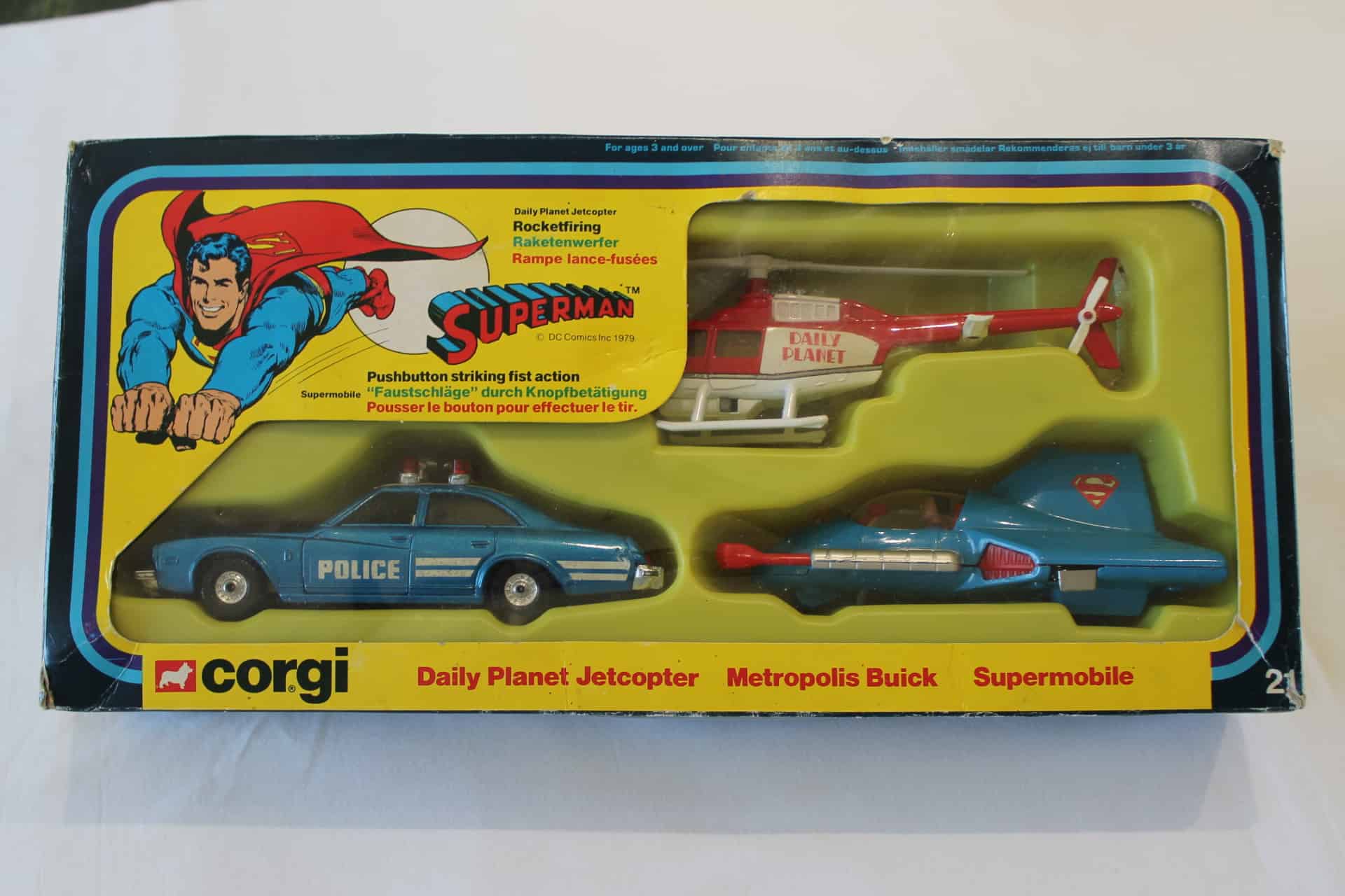 Coffret Mini Corgi Superman POPY - Figurine Vintage Années 80 - Rare En Boîte