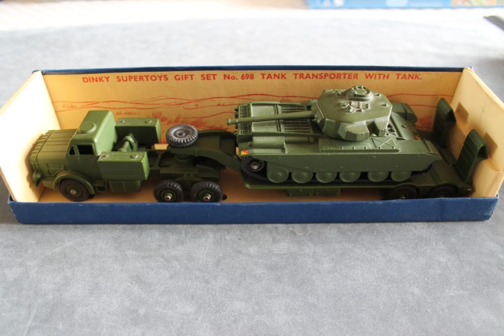 tank transporter & tank gift set dinky toys 698 inside box