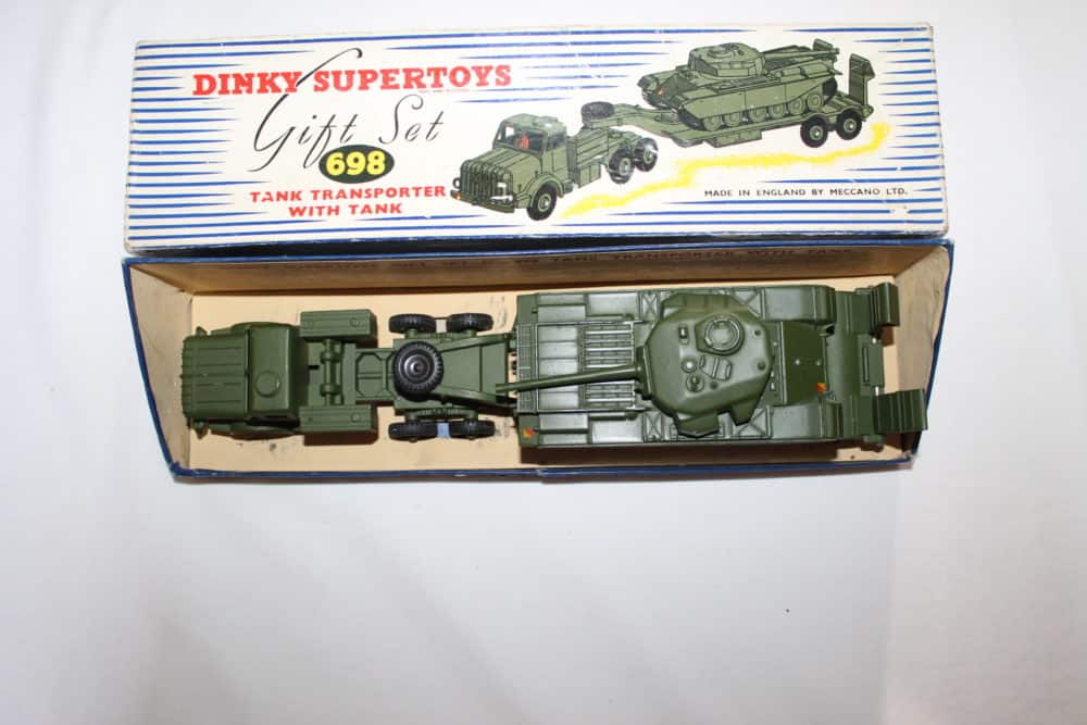 Dinky Toys 698 Tank Transporter with Tank Gift Set-inbox