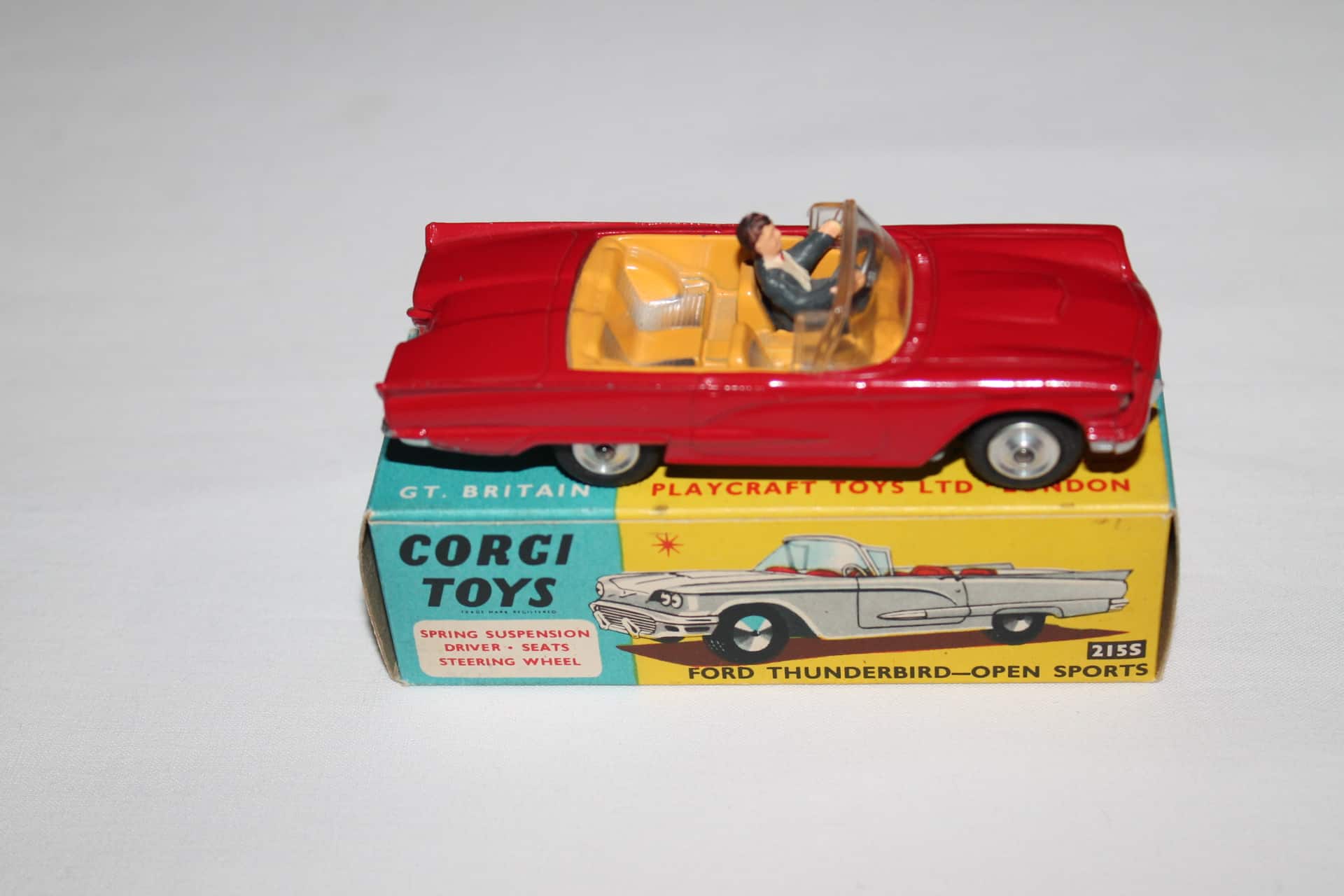 Modèle Réduit Corgi Toys Ford Thunderbird 1/43 - Années 1960, Avec Boîte D'origine, Bon état
