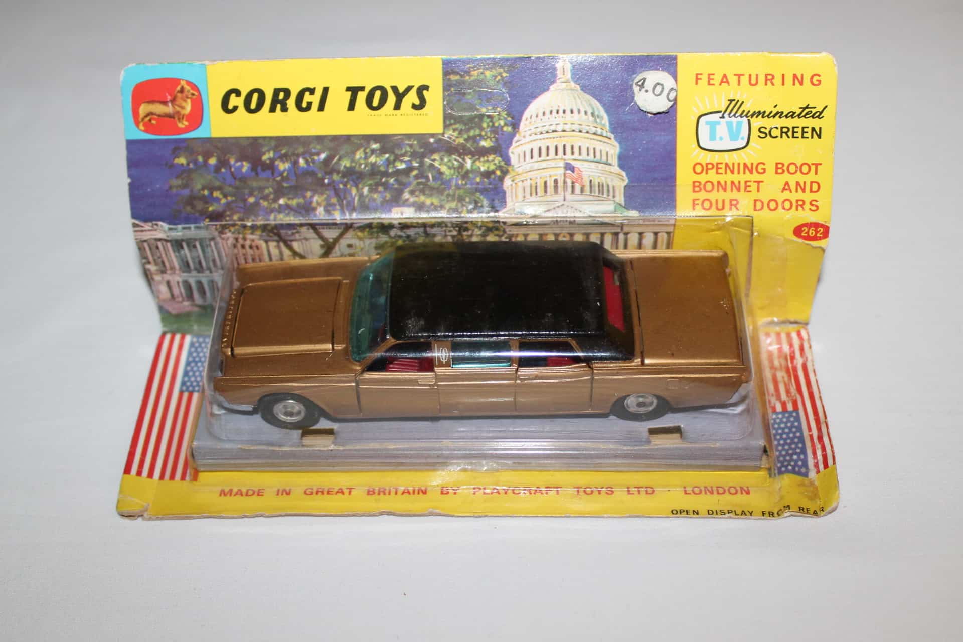 Corgi Toys Lincoln Continental – Version Dorée, échelle 1/43, Bon état (sans Boîte)