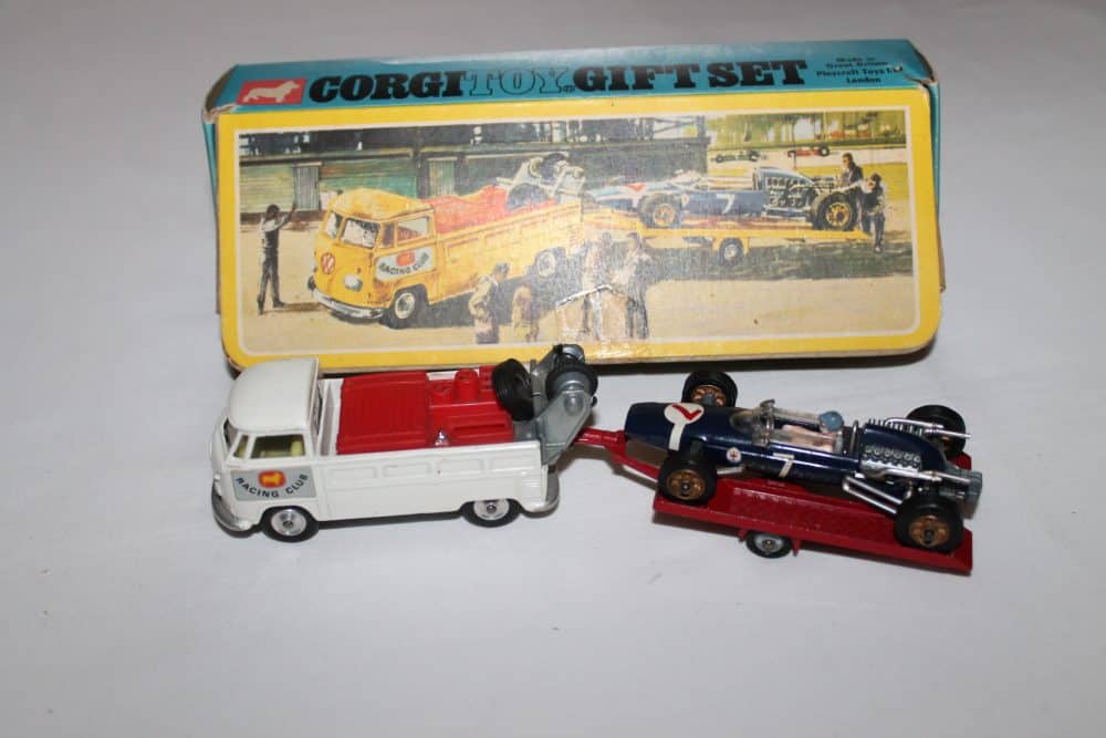 Corgi Toys Gift Set 6 Volkswagen Truck with Trailer & Cooper-Maserati F/1