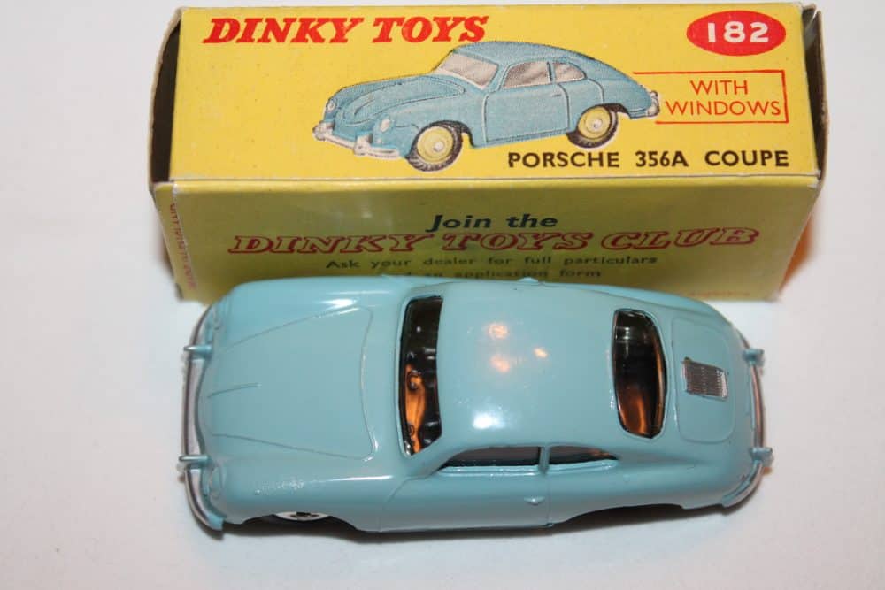 Dinky Toys 182 Porsche 356A Blue-Spun wheels-top