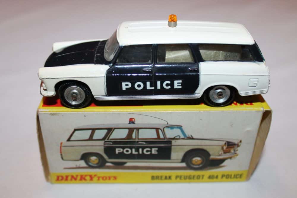 French Dinky Toys 1429 Break Peugeot 404 Police