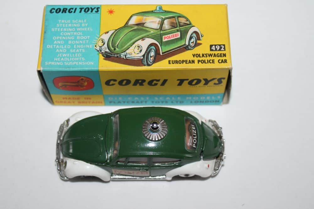 Corgi Toys 492 Volkswagen European Police Car-top