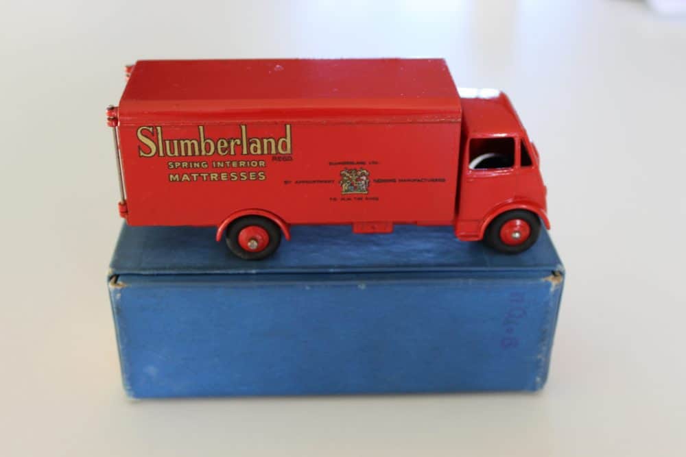 Vintage Dinky Toys 514 Guy Slumberland Van model for collectors.