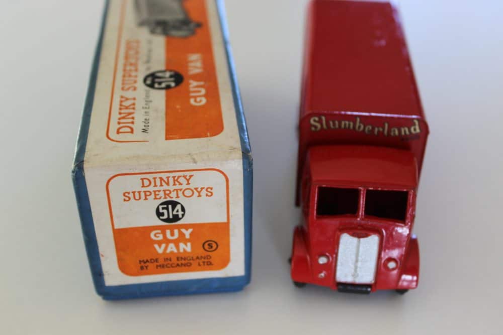 Dinky Toys 514 Guy Slumberland Van diecast model with original box.