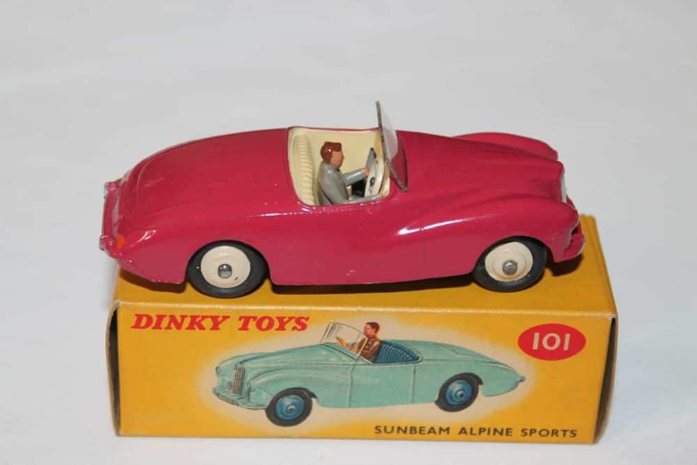 Dinky Toys 101 Cerise Sunbeam Alpine Tourer-side