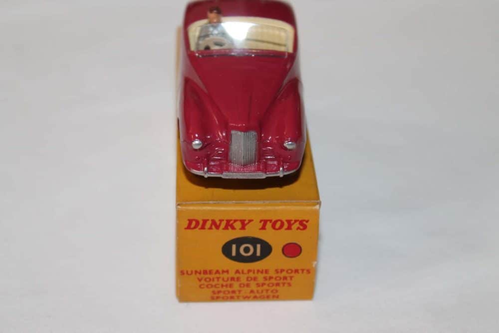 Dinky Toys 101 Cerise Sunbeam Alpine Tourer-front