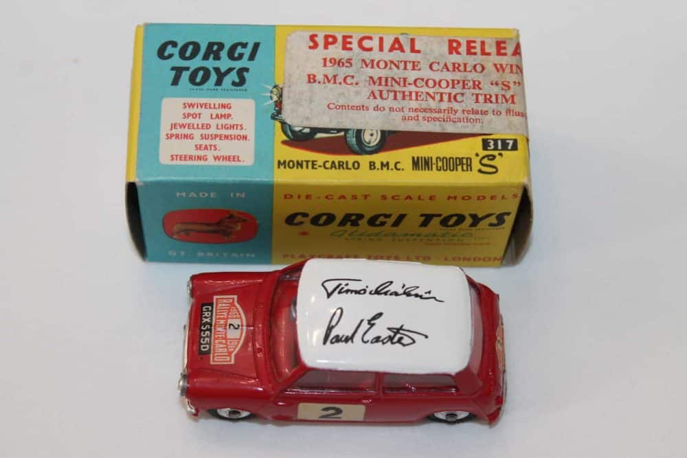 Corgi Toys 317 Monte-Carlo B.M.C Roof Signatures-top