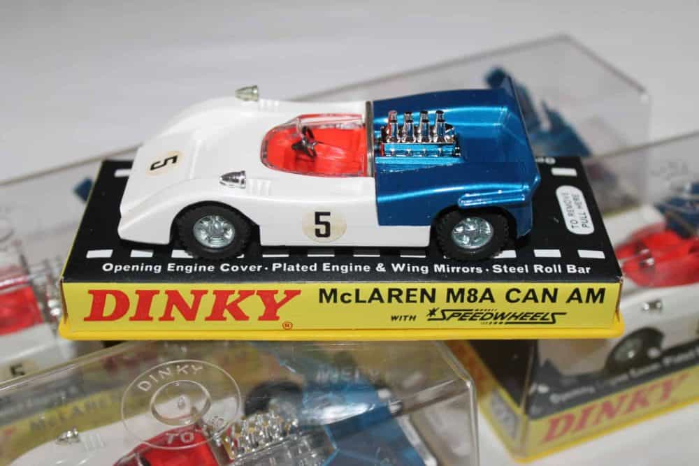 Dinky Toys 223 Full Trade Box McLaren M8A CAN AM-left