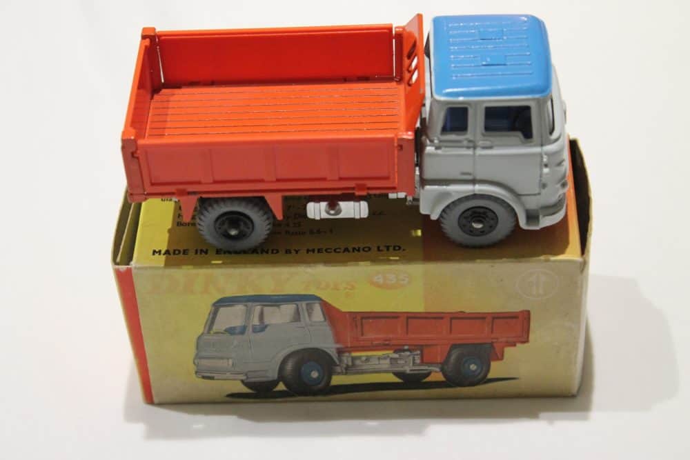 bedford-tk-tipper-435-dinky-toys-light-grey-blue-orange-black-wheels-side