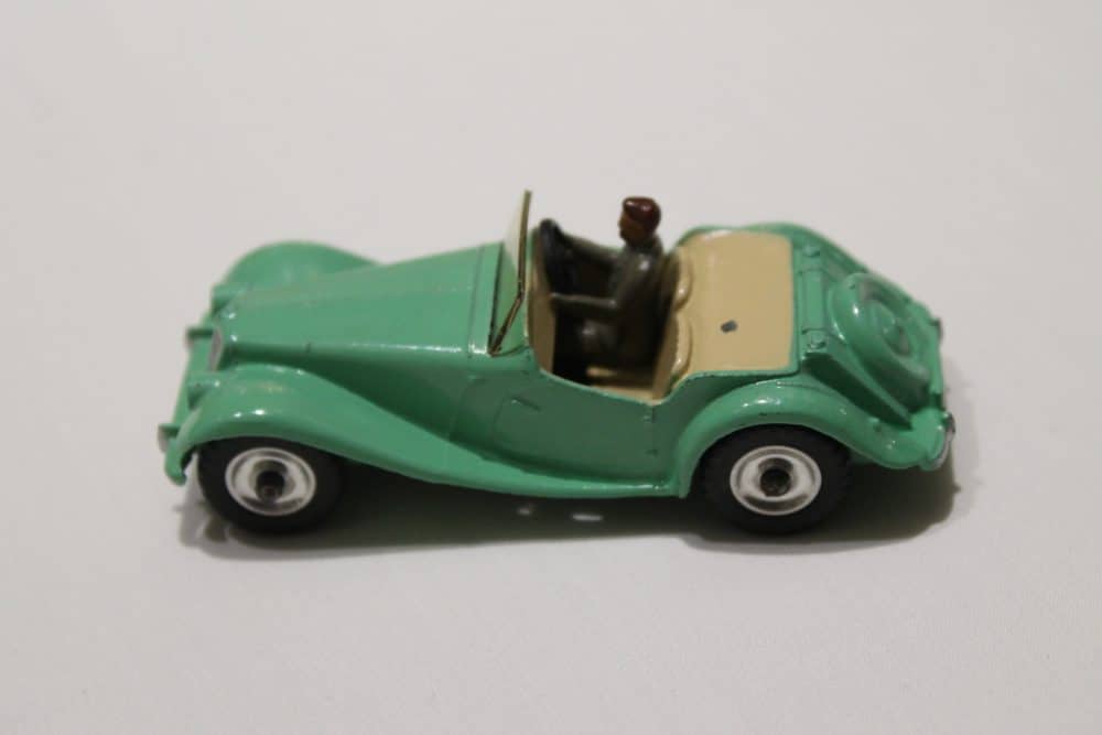 mg-midget-tourer-102-dinky-toys-pale-green-cream-rare-spun-wheels