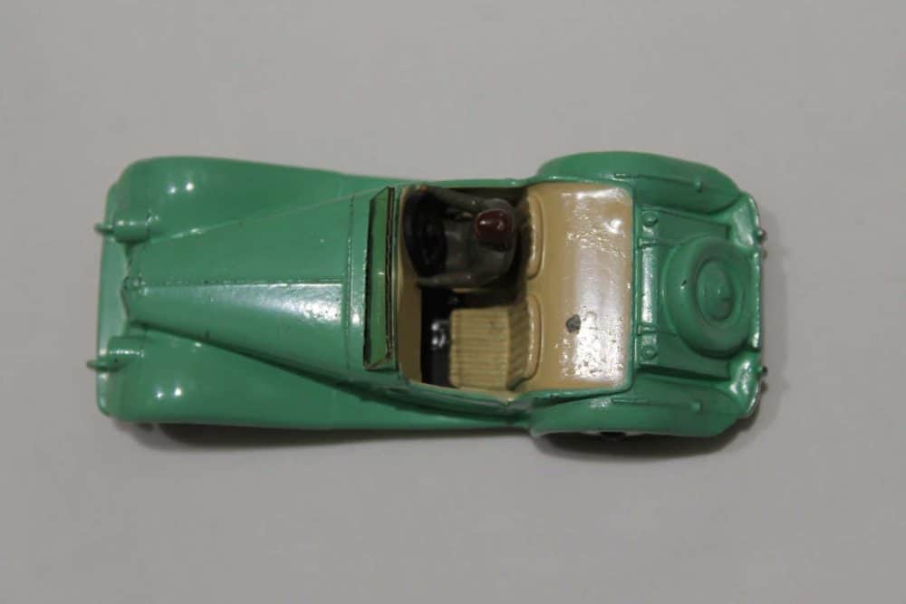 mg-midget-tourer-102-dinky-toys-pale-green-cream-rare-spun-wheels-top