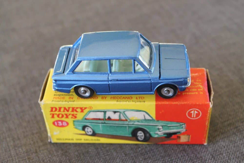 hillman-imp-metallic-blue-and-green-interior-rare-dinky-toys-138-side