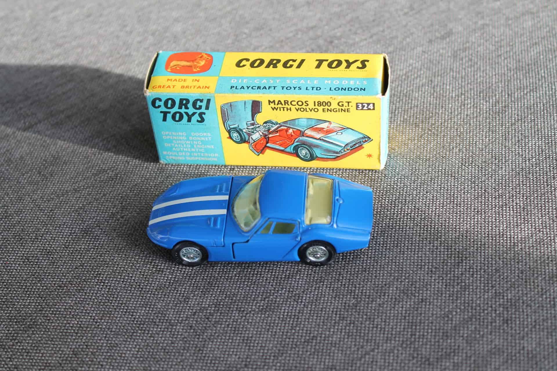 Corgi Toys 324 - Marcos 1800 GT Moteur Volvo - Miniature Voiture Vintage