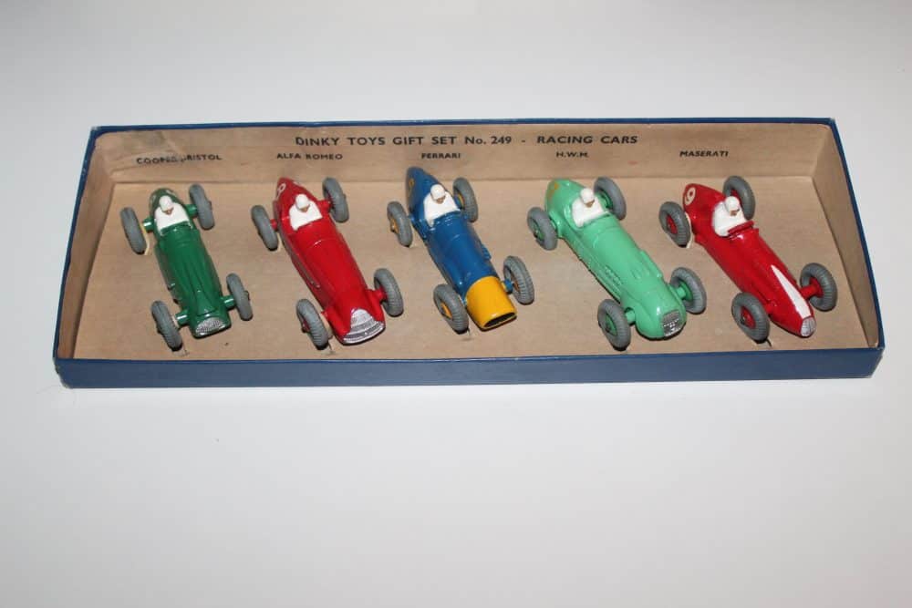 racing cars gift set dinky toys 249 open box topside