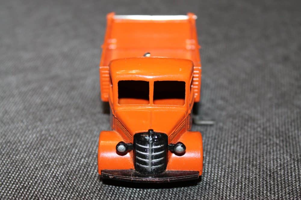 bedford-end-tipper-rare-orange-and-pale-green-wheels-dinky-toys-25m-front