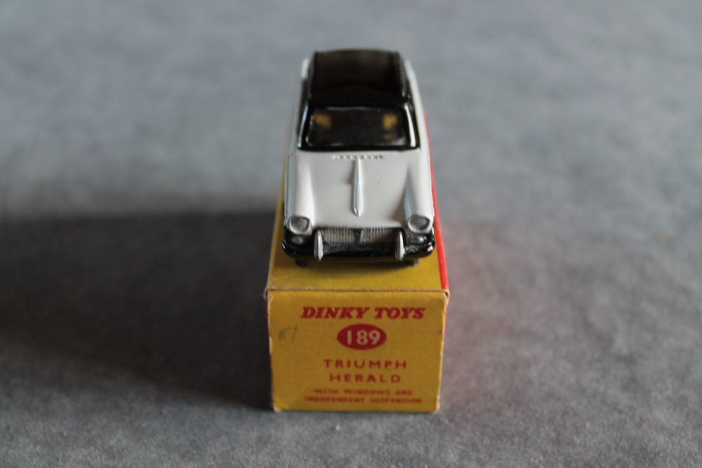 triumph herald promotional black and white dinky toys 189 front