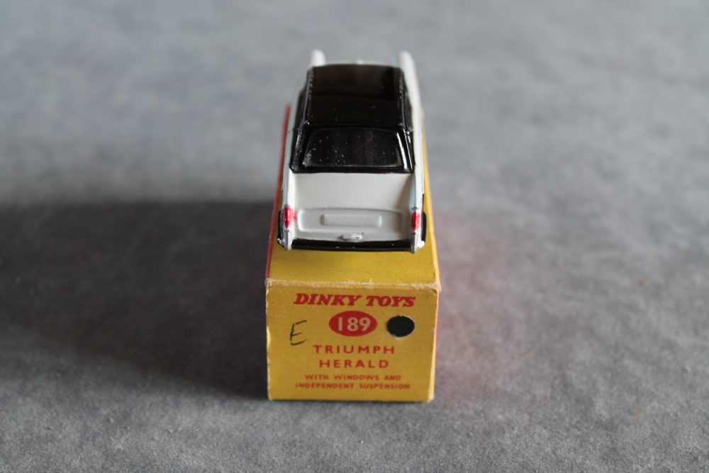 triumph herald promotional black and white dinky toys 189 back
