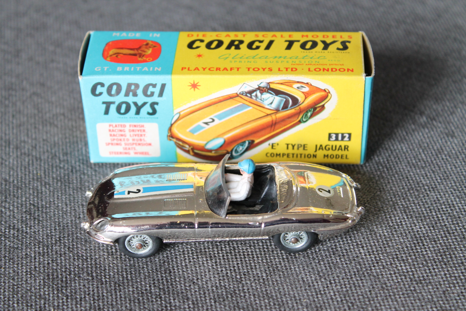Corgi Toys 312 'E' Type Jaguar - Diecast