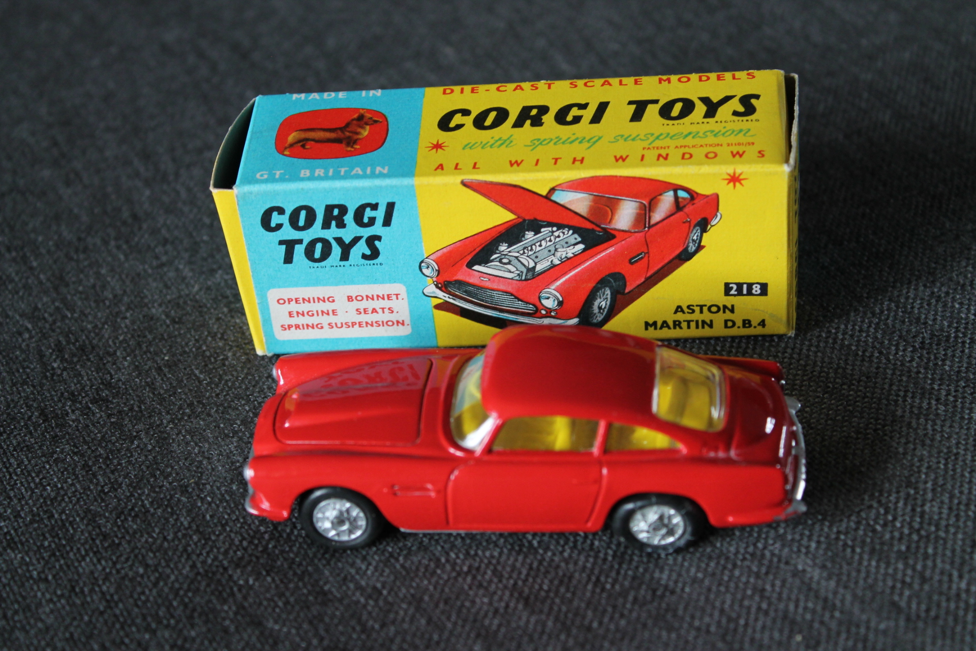 1960s Corgi Toys Aston Martin DB4 Competition Model 'Number 1' #309 Very  Near MINT - collectors item - Classentials