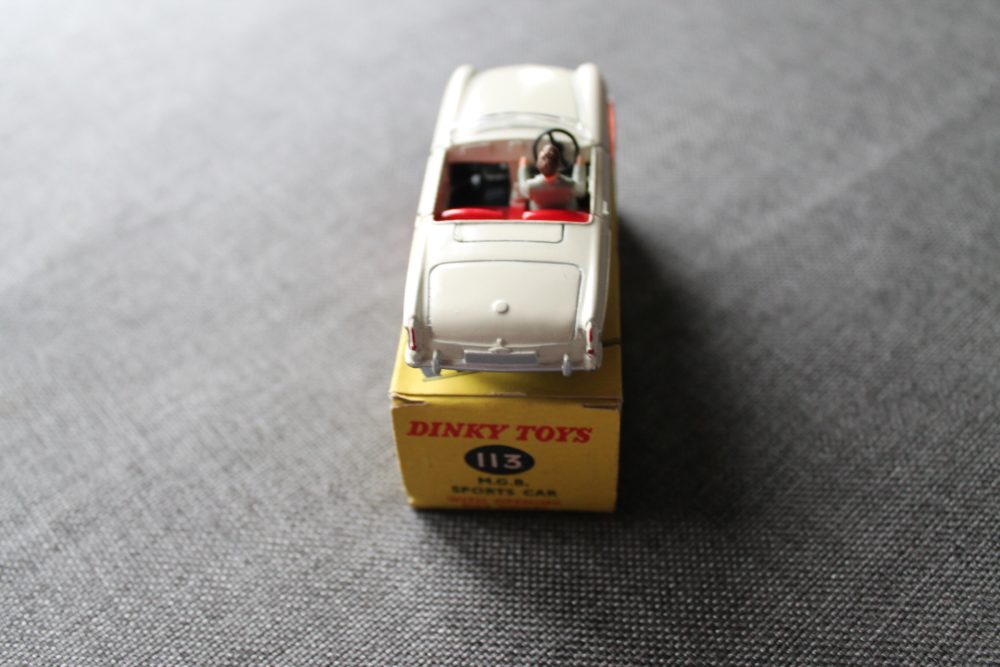 mgb roadster cream dinky toys 113 back
