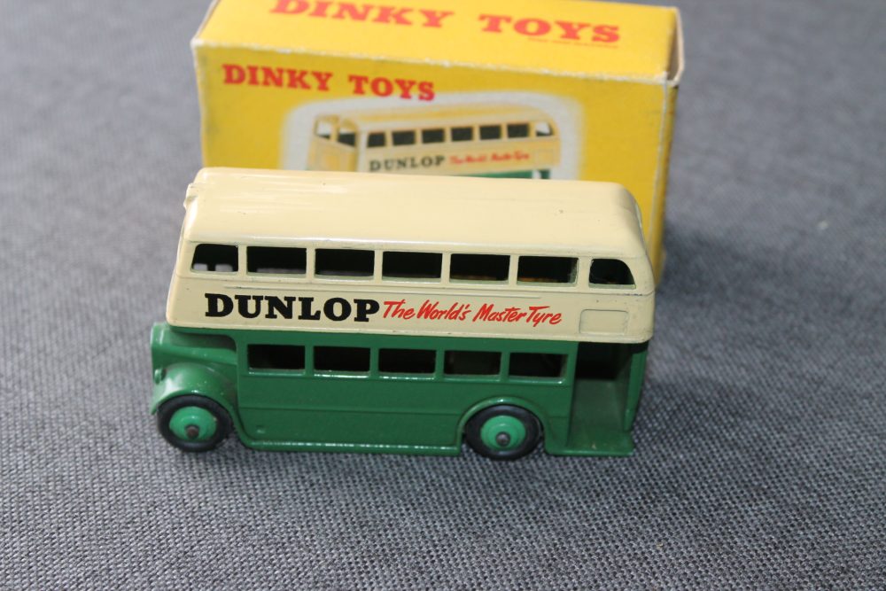 double decker bus green and cream dunlop dinky toys 290