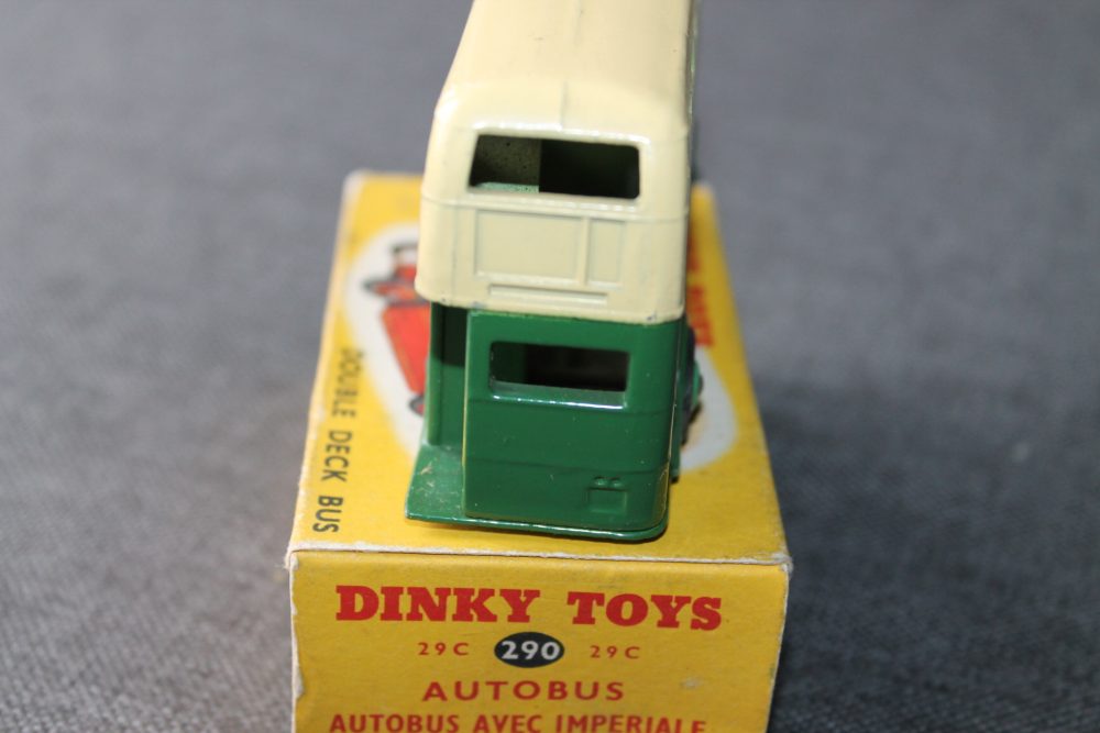 double decker bus green and cream dunlop dinky toys 290 back