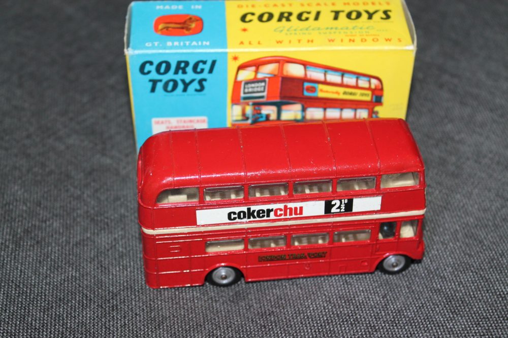 london transport routemaster bus cokerchu variation rare corgi toys 468 side