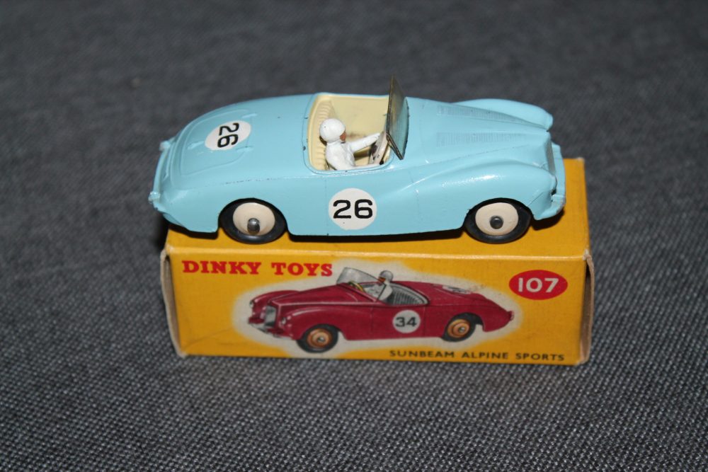 sunbeam alpine competition blue dinky toys 107 side