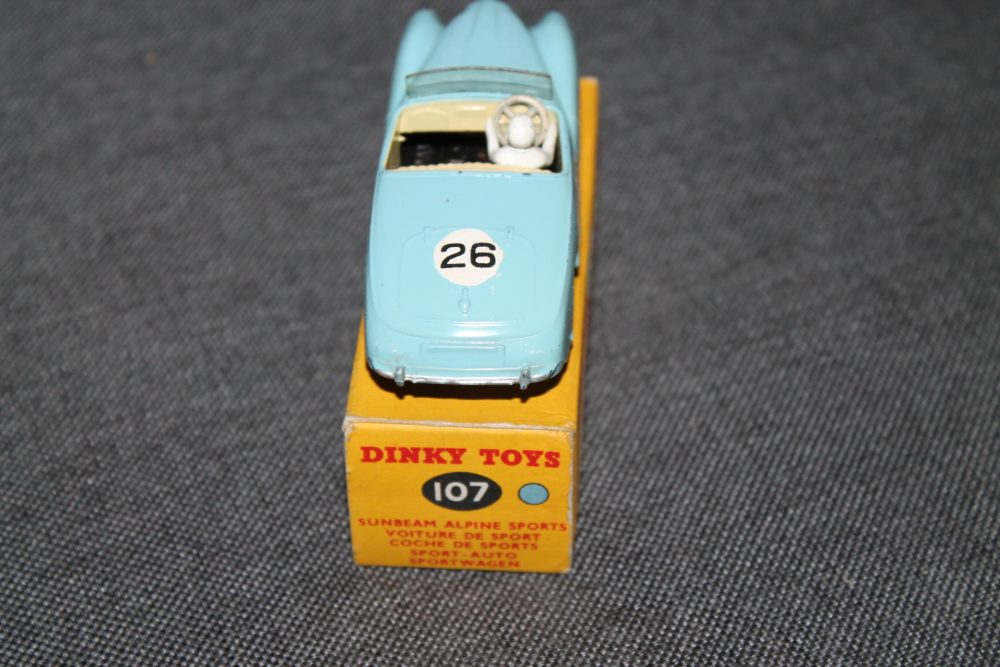 sunbeam alpine competition blue dinky toys 107 back