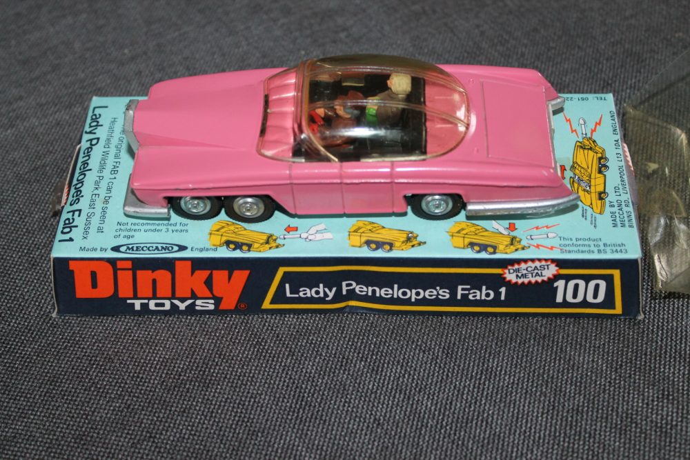 fab1 lady penelope car black interior rare dinky toys 100