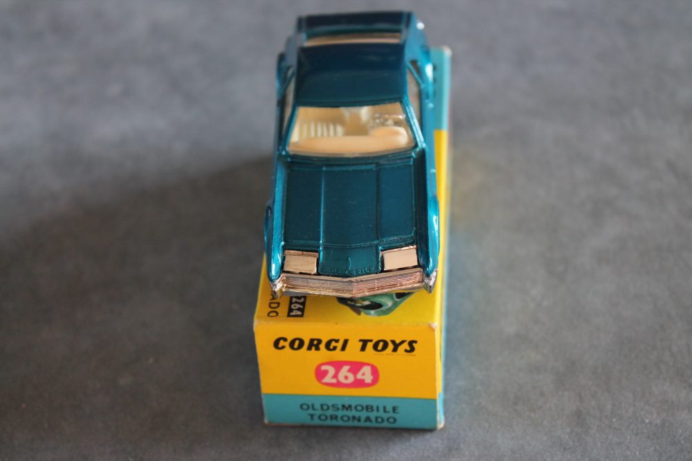 oldsmobile toranado metallic blue corgi toys 264 front