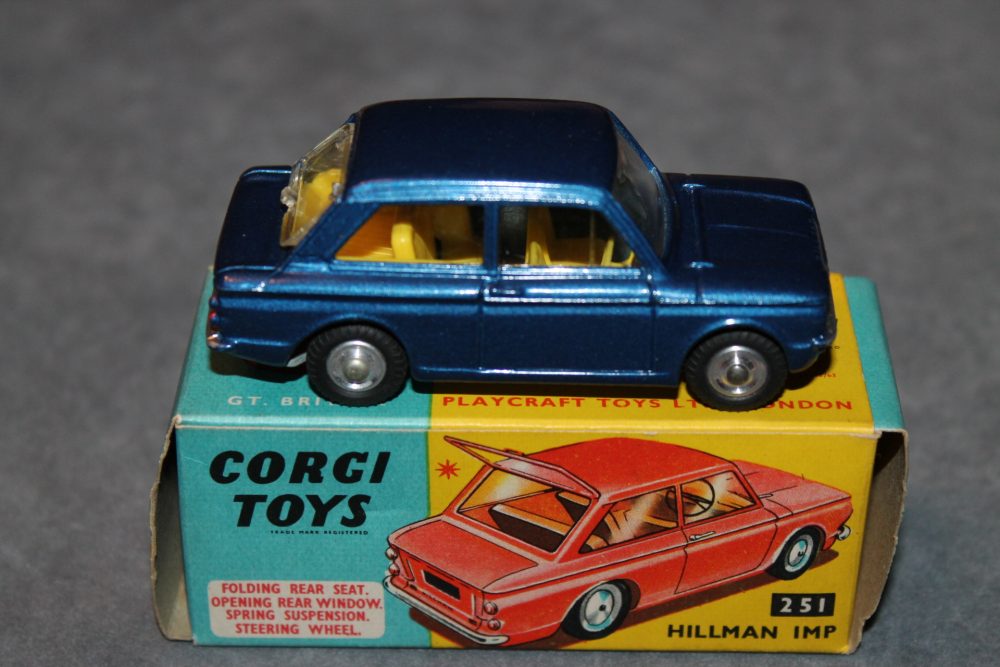hillman imp metallic blue corgi toys 251 side