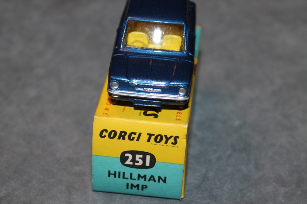 hillman imp metallic blue corgi toys 251 front