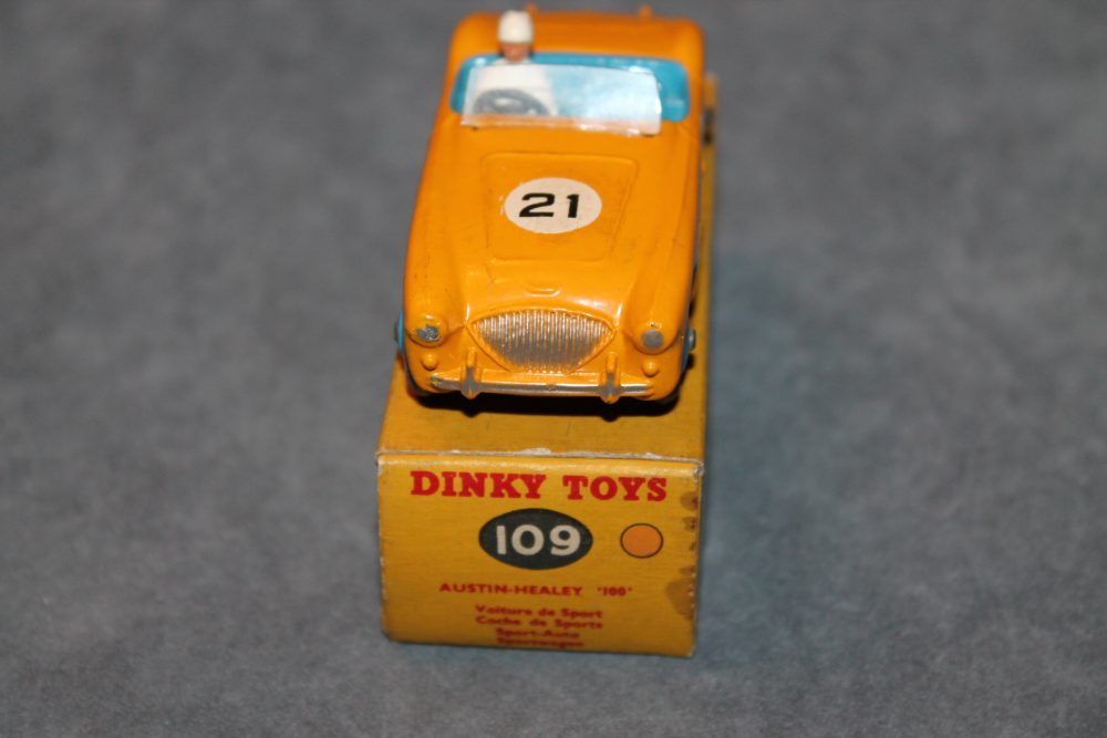 austin healey competition orange dinky toys 109 front
