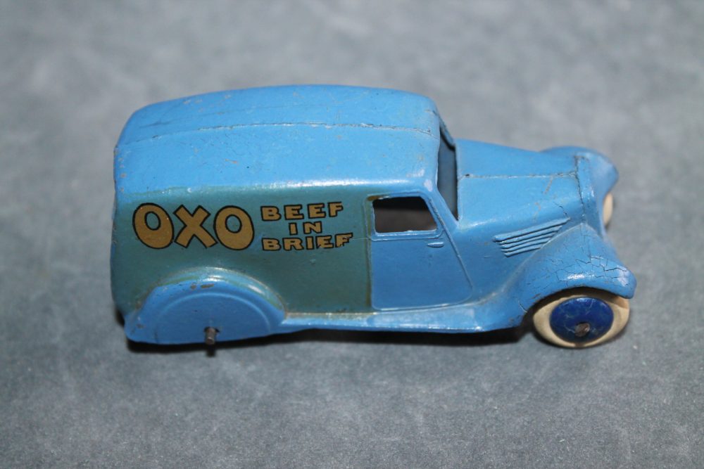 rare type 2 delivery van oxo blue dinky toys pre war 28d side
