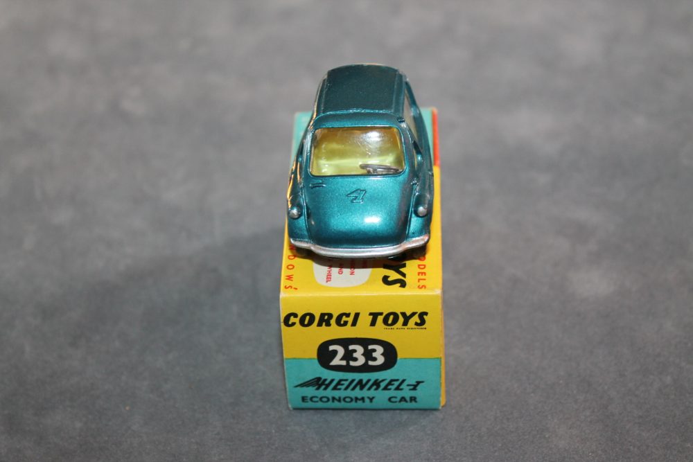 heinkel economy car kingfisher blue corgi toys 233 front