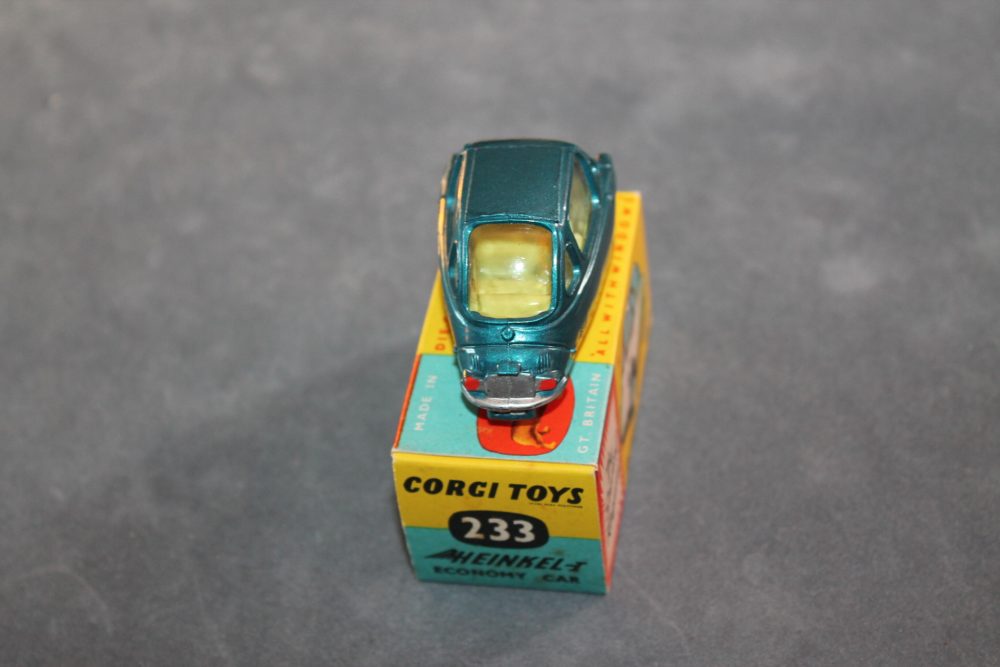 heinkel economy car kingfisher blue corgi toys 233 back