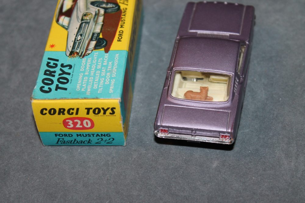 ford mustang lilac corgi toys 320 back