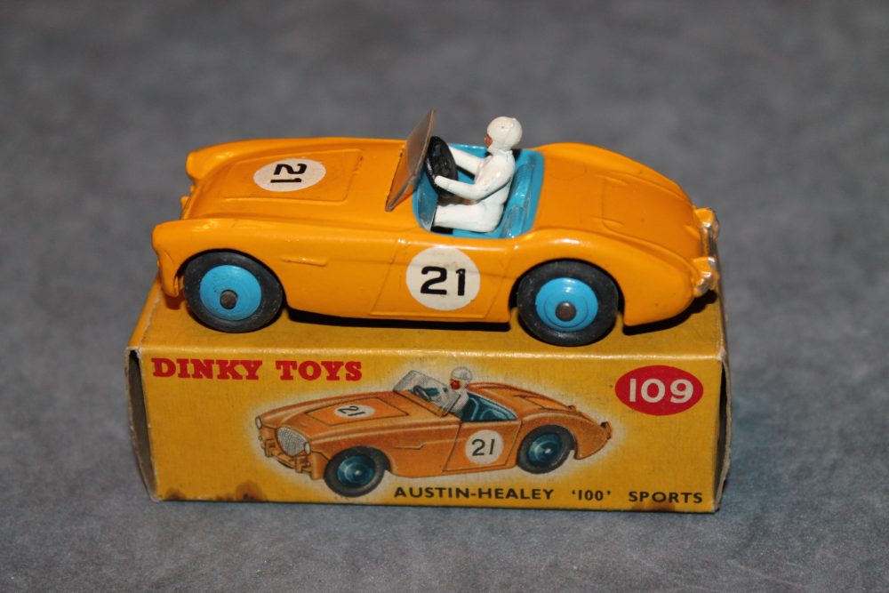 austin healey competition orange dinky toys 109