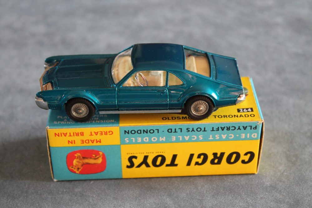 oldsmobile toranado metallic blue corgi toys 264