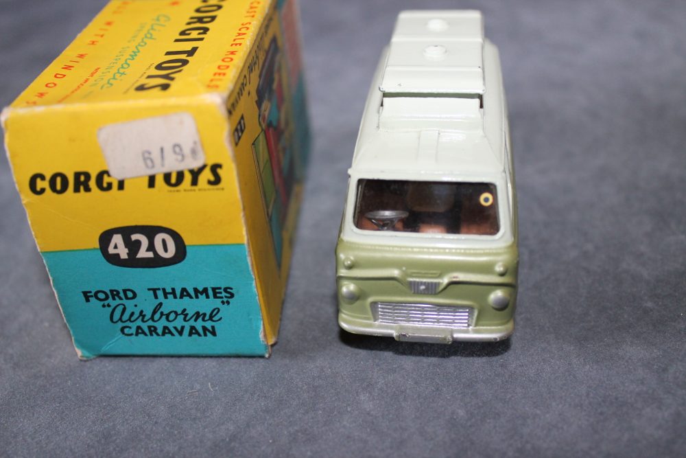 ford thames airbourne caravan green corgi toys 420 front