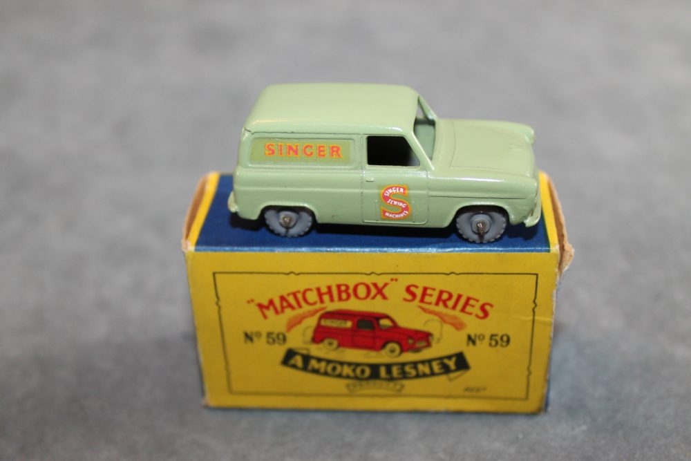 ford thames van singer pale green matchbox toys 59a side