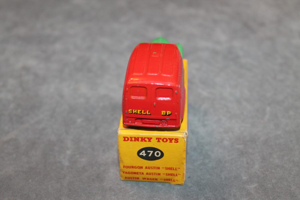 austin shell van red and green dinky toys 470 back