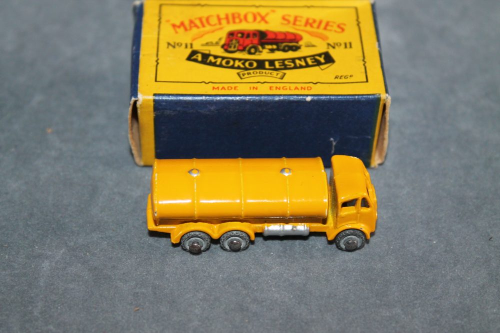 petrol tanker deep yellow matchbox toys 11a side