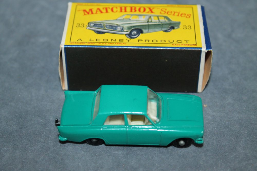 ford zephyr 6 sea green matchbox toys 33b side