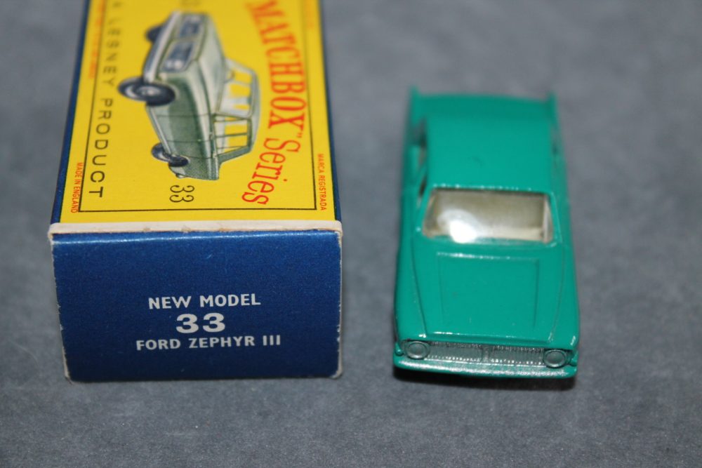 ford zephyr 6 sea green matchbox toys 33b front